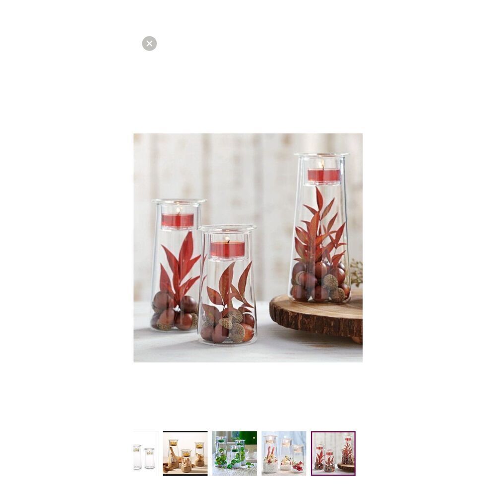 Party Lite Symmetry Trio Clear Glass Candle Holders Used in Box Opened Retired